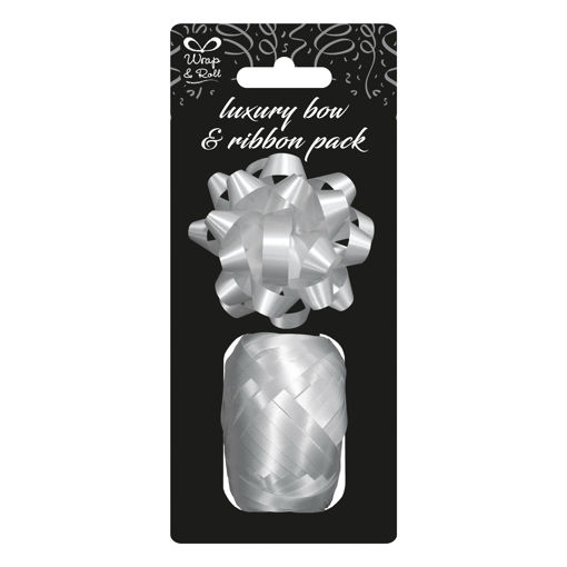 Picture of 3 INCH STAR BOW & RIBBON 10M SILVER